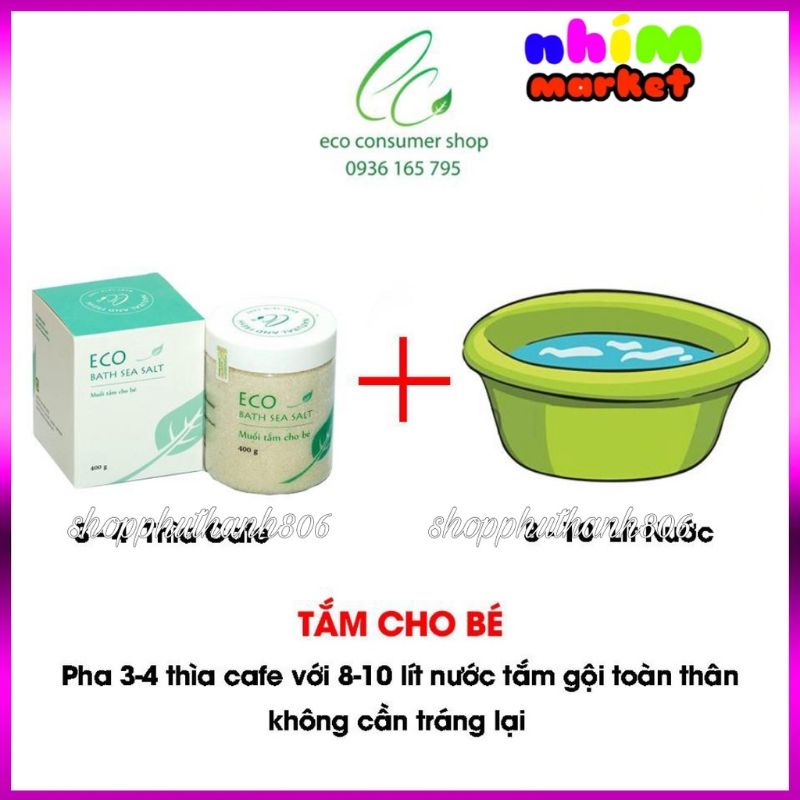 Muối Tắm Bé Sinh Dược Eco- Muối tắm bé thảo dược Eco - hết rôm sảy, mẩn ngứa, di ứng, làm ấm cơ thể bé