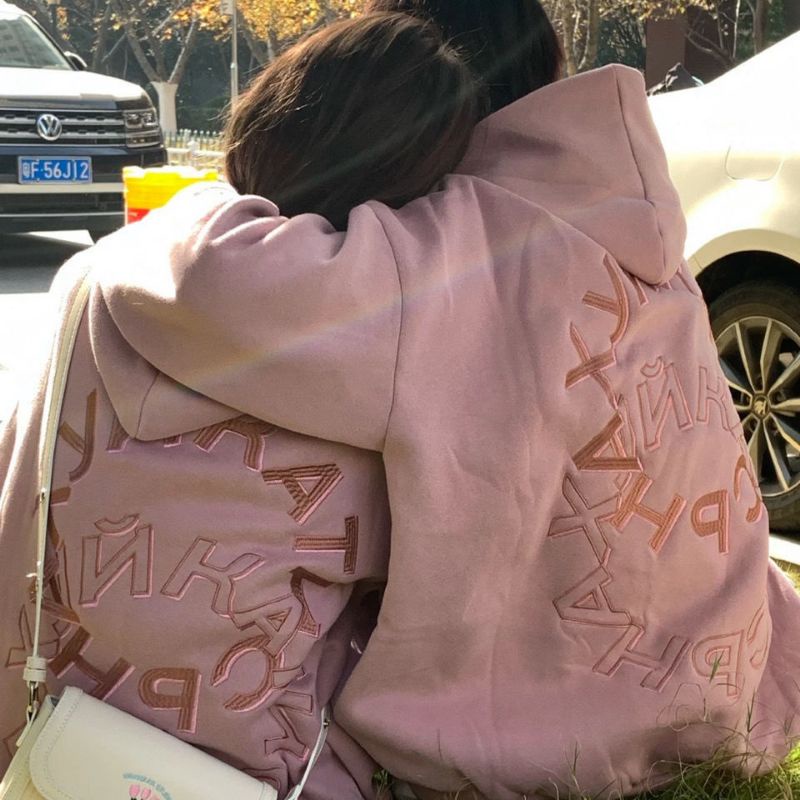 ÁO HOODIE THÊU HOẠ TIẾT CHỮ HÀNG LÓT NỈ DÀY DẶN