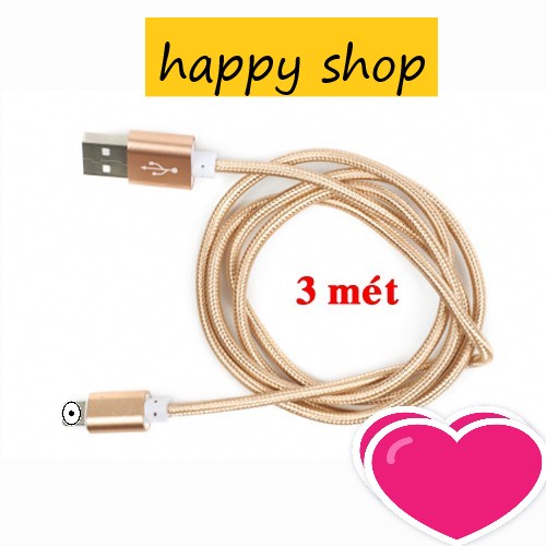 Hàng Mới - Dây sạc , Cáp sạc 3M Dù Siêu Bền GÍup Sạc Nhanh Và Ổn Định Dành Cho lP - Nhiều Màu - Happy Shop