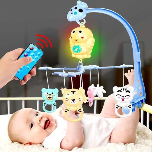 Treo Nôi Phát Nhạc Treo Cũi Kích Thích Thị Giác Cho Bé Tự Xoay 360 Độ Có Điều Khiển TN38