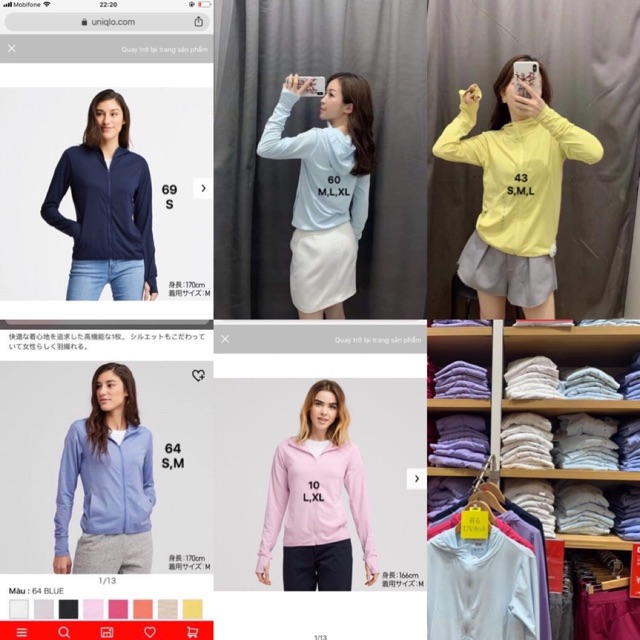 Áo chống nắng Uniqlo Nhật chính hãng chất airism làm mát 2019 SALE