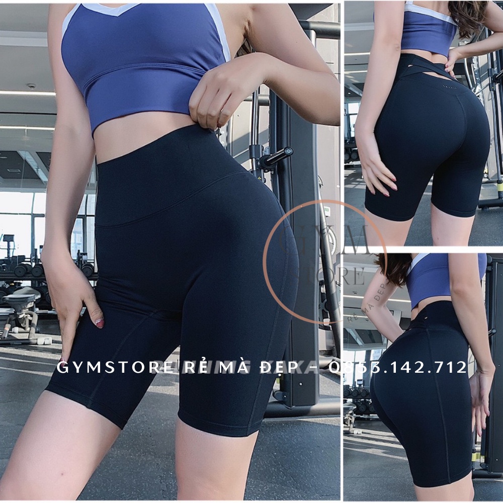 Quần Biker Short Legging Đùi Lửng Thể Thao Nữ Tập Gym Yoga Cạp Cao Co Giãn Gen Bụng Nâng Mông Nhẹ Thoáng Mát𝑮𝒀𝑴𝑺𝑻𝑶𝑹𝑬 068