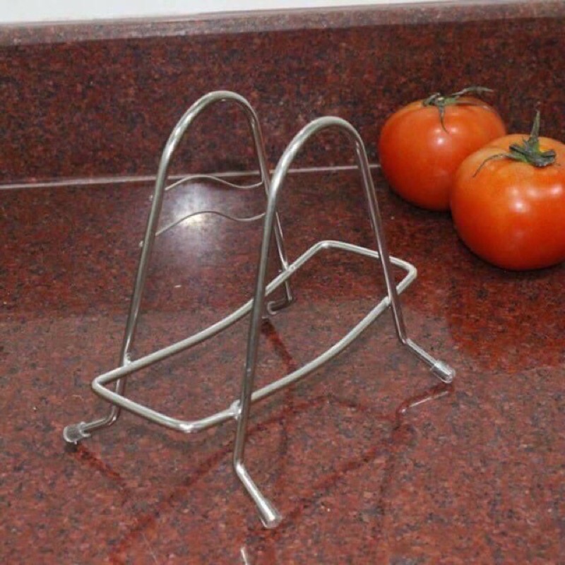 Kệ để dao, thớt, nắp vung bằng inox cao cấp tiện lợi có đế chống trượt