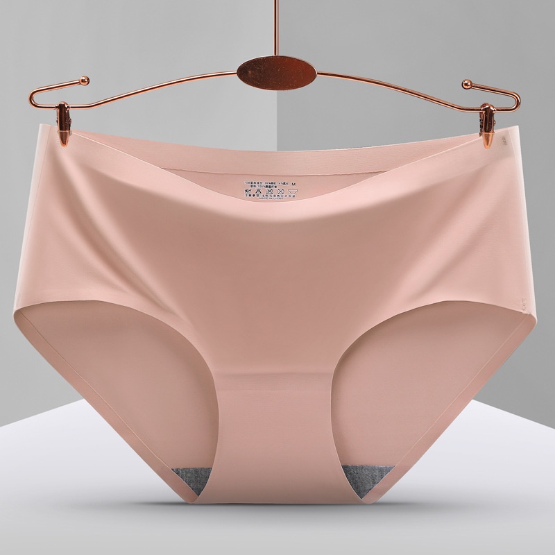 Quần Lót Lụa Không Đường May Màu Sắc Trơn Quyến Rũ Thoáng Khí Cho Nữ