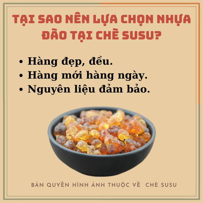 Nhựa đào Vân Nam Lệ đào loại đẹp, hạt tròn  nguyên liệu nấu chè dưỡng nhan 100Gram 500Gram