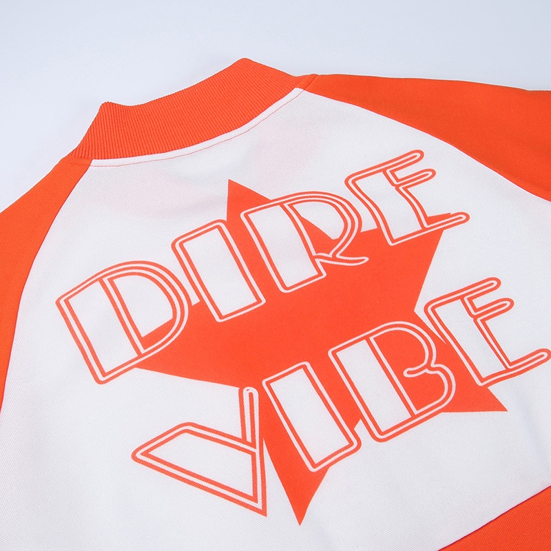 Set Áo Thun Tay Dài Khoá Kéo In Chữ + Quần Sọt Lưng Cao Phong Cách Thể Thao