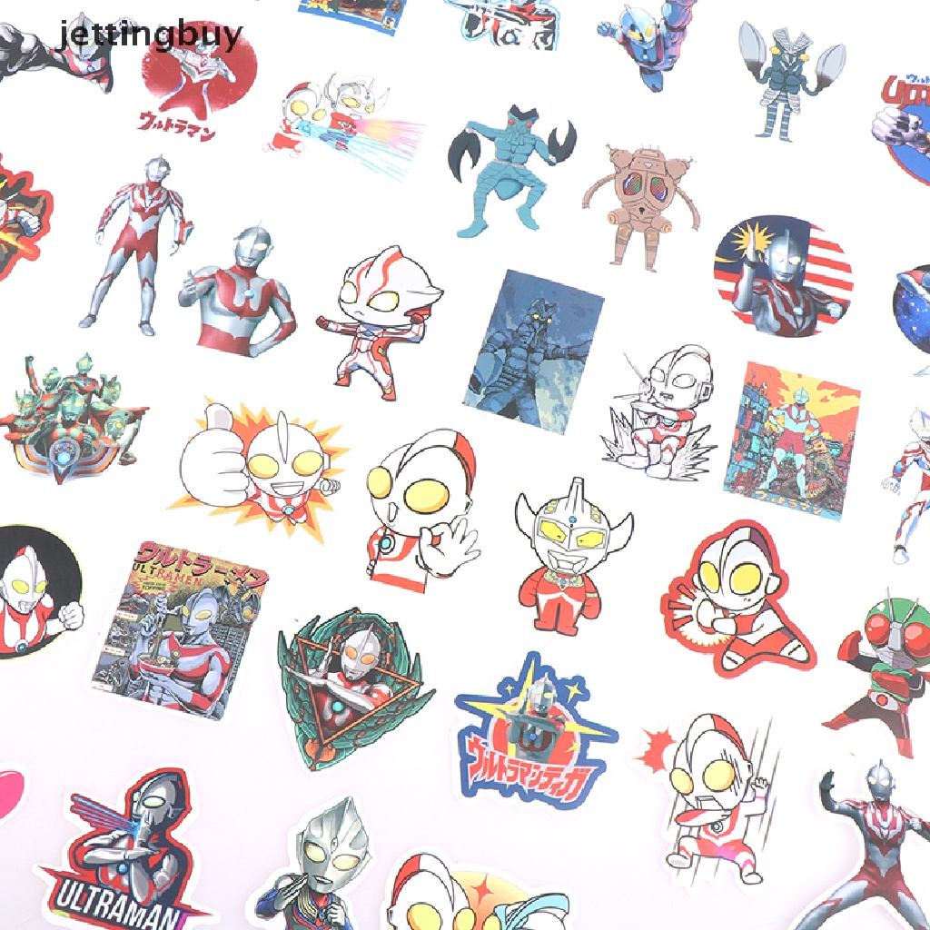 Set 50 sticker JETTING Ultraman Hits the Monster dán ván trượt guitar laptop