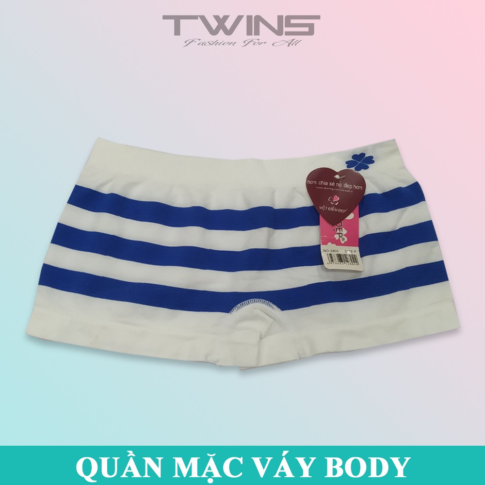 Quần lót mặc trong váy nữ họa tiết sọc ôm mông chống cuộn chất thun mềm mịn thoáng mát siêu co giãn freesize dưới 65kg