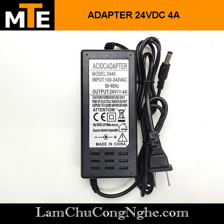 Nguồn adapter 24V 4A jack DC 5.5 * 2.1 mm