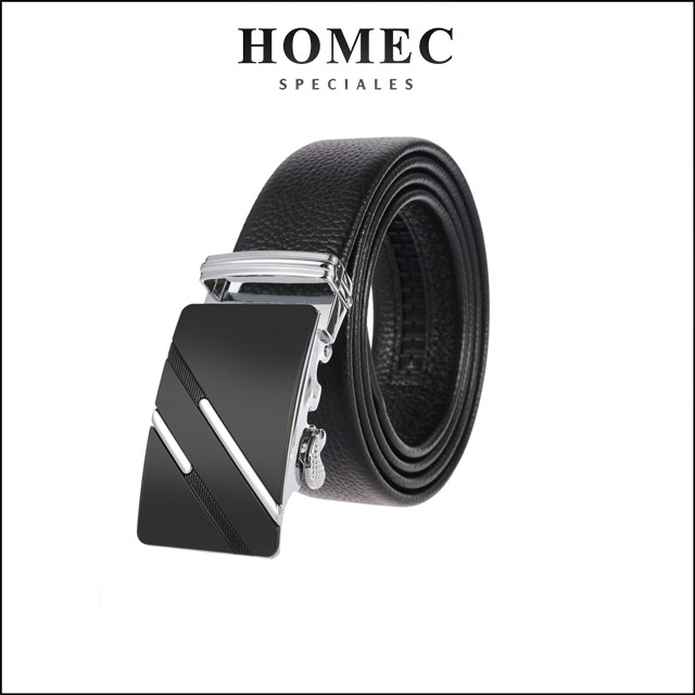 Thắt lưng Nam chất liệu da cao cấp HOMEC 30 khóa tự động kiểu dáng hiện đại - Dây lưng nam cao cấp - HOMEC