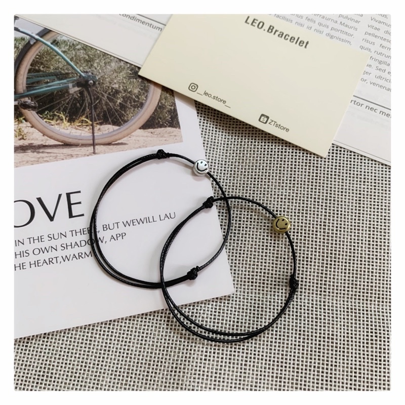 Vòng Đeo Tay Handmade Hình Mặt Cười Unisex Dễ Phối Đồ Đi Chơi