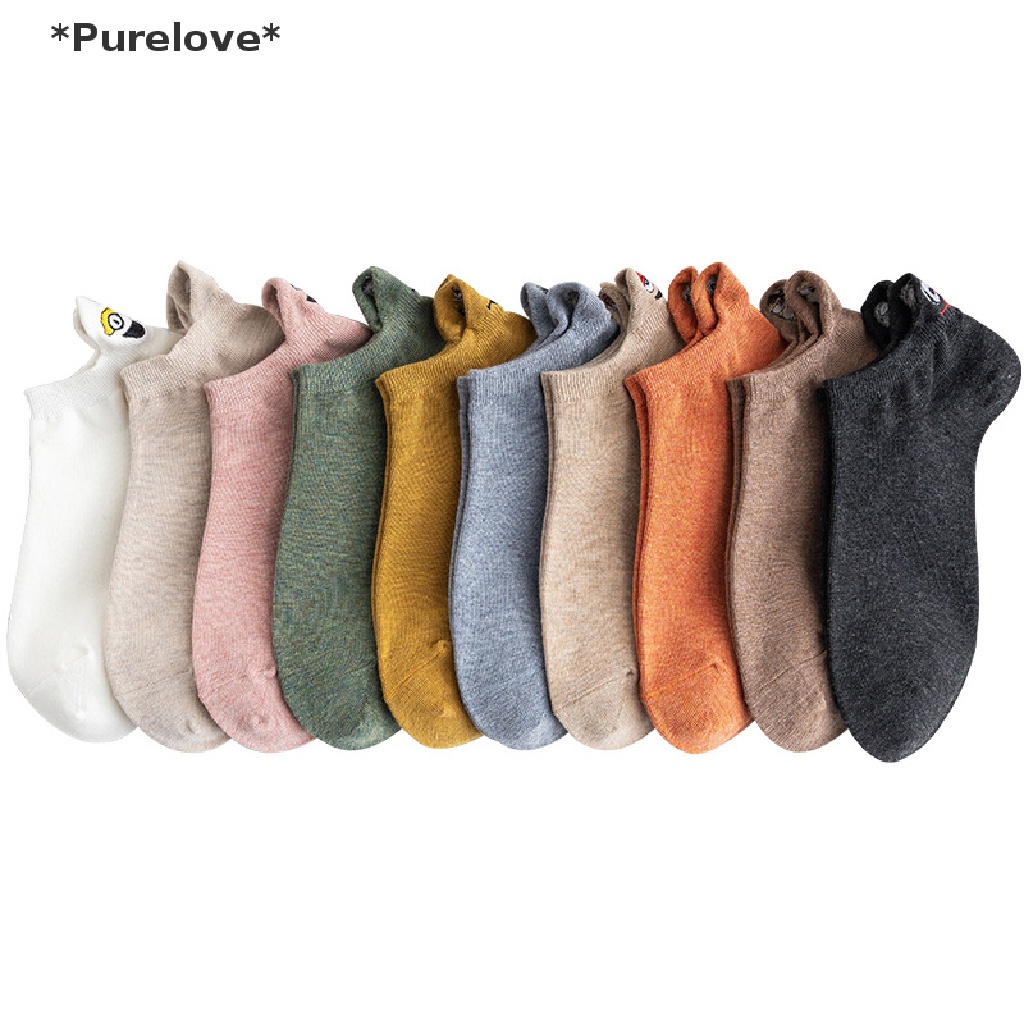 Đôi Vớ Cotton Thêu Hình Mặt Cười Đáng Yêu Dành Cho Nữ