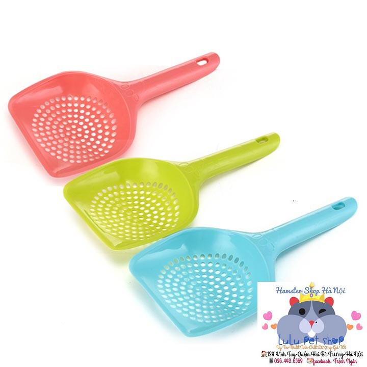 Xẻng lọc cát, thìa lọc cát cho hamster, Guinea Pig (bọ ú, chuột lang), chó, mèo, thỏ, sóc, chinchilla loại 25x11cm - 20K