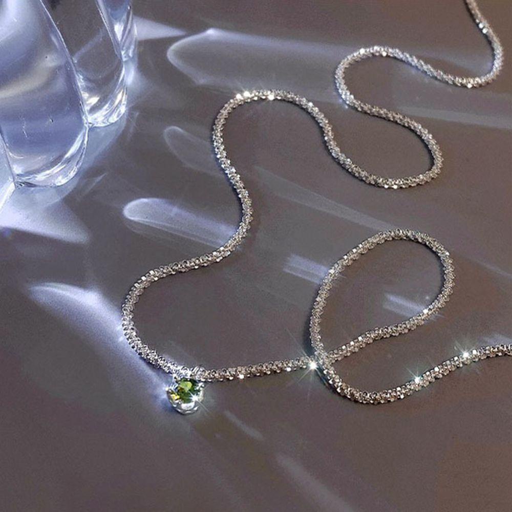 AROMA Vòng Cổ Choker Màu Bạc Lấp Lánh Phong Cách Hàn Quốc Sang Trọng Thời Trang Cho Nữ