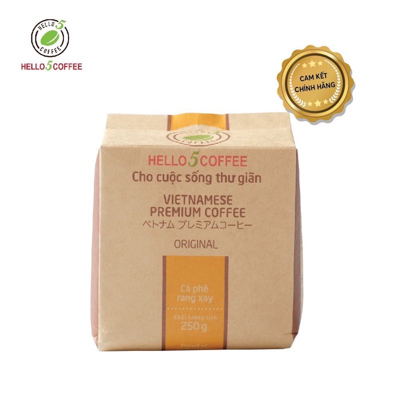 Cafe Nguyên Chất Rang Xay Hello 5 Coffee ORIGINAL - Gói 250g - Thơm ngon đậm đà | BigBuy360 - bigbuy360.vn