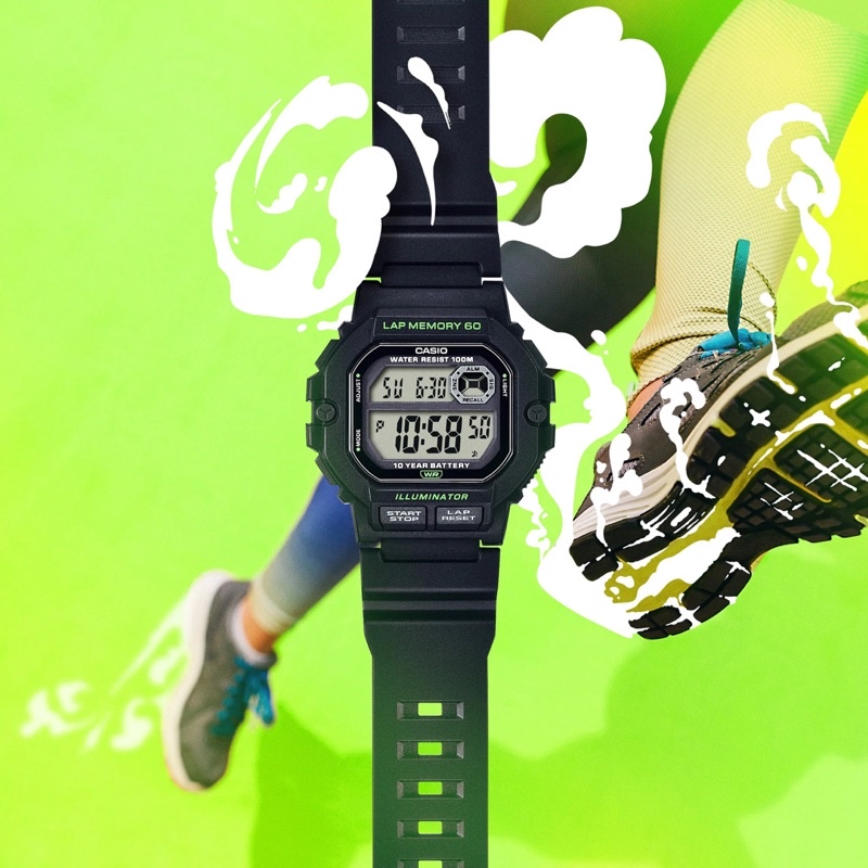 Đồng Hồ Casio Nam WS-1400H-1AV | Dây Nhựa | Mặt Vuông | Chống Nước