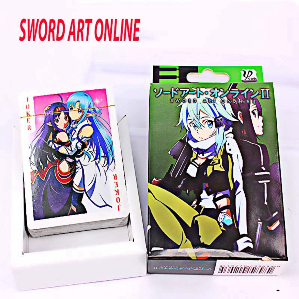 Bộ bài tú lơ khơ Sword Art Online 54 ảnh khác nhau in hình anime manga Bài tây sword art online II