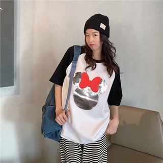 Áo thun ngắn tay in hình chuột Mickey dành cho nữ