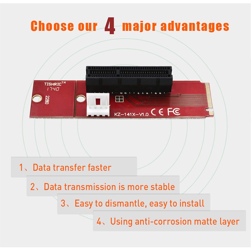 Set 2 Đầu Chuyển Đổi Ngff M.2 Key M2 Sang Pcie 4x 1x Cho Máy Đào Bitcoin Btc Miner | BigBuy360 - bigbuy360.vn