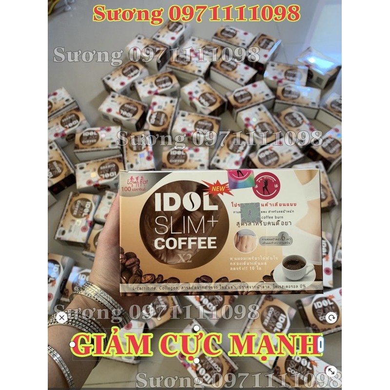 hộp 10 gói cà phê cafe idol slim coffee x2 plus Thái Lan mẫu mới new