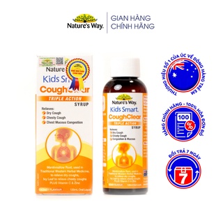 Siro Uống Nature’s Way Kids Smart Cough Clear Triple Action Syrup Giảm Ho, Long Đờm, Tăng Cường Sức Khoẻ Hệ Hô Hấp 120ml