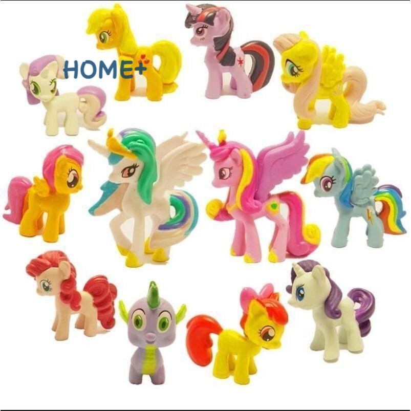 VN Set 12 Chi Tiết Trang Trí Bánh Hình Ngựa Pony Dễ Thương