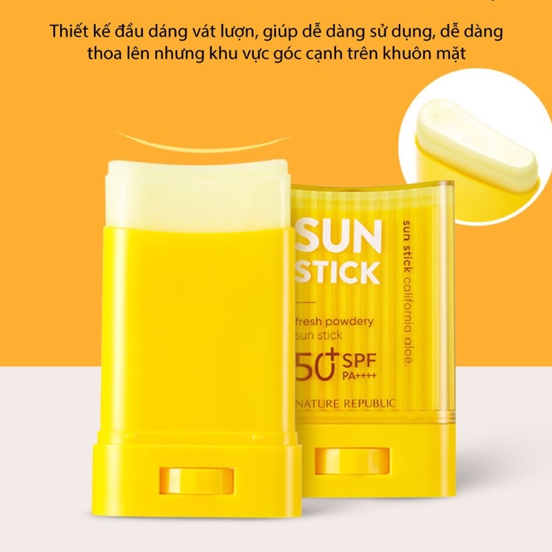 Kem chống nắng dạng thỏi Nature Republic California Aloe fresh powdery sun stick SPF50+ PA++++