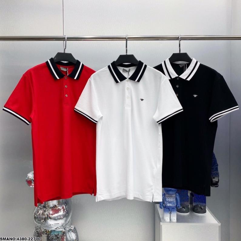 [Sẵn hàng] Áo Polo Nam Cổ Tay Viền Trắng Thêu Ong Siêu Đẹp - Áo Nam Polo Đi Ỏ Thêu Ong Siêu Hot