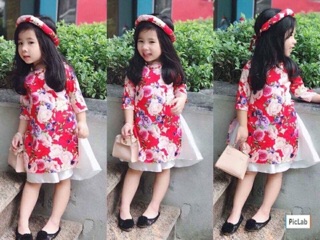 Vải gấm áo dài hoa hồng