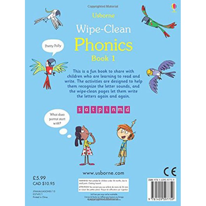 Sách - Anh: Wipe-Clean: Phonics Book 1