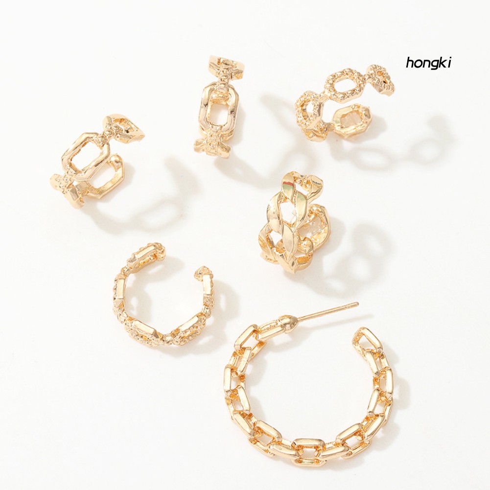 (Hàng Mới Về) Set 6 Khuyên Vành Tai Thời Trang Cá Tính Cho Nữ