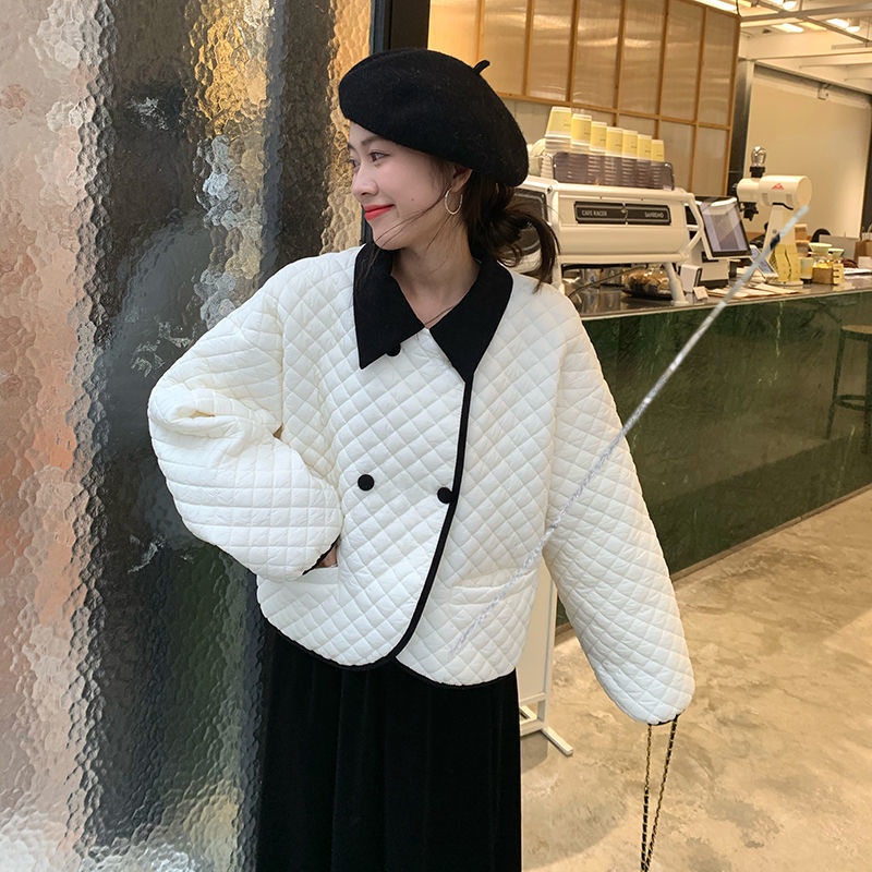 Áo khoác nữ tay dài họa tiết caro thời trang