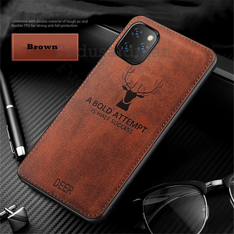 Ốp Điện Thoại Vải Mềm Họa Tiết Hươu Cho Iphone 11 Pro Xs Max Xr Xs X 8 7 6S 6 Plus Se 2020