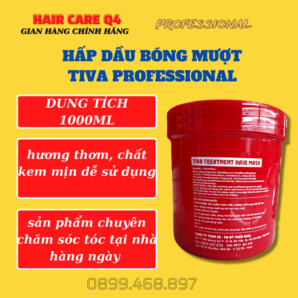 Hấp Dầu Tóc Bóng Mượt Tiva hủ 1000ml - Hair Care Q4