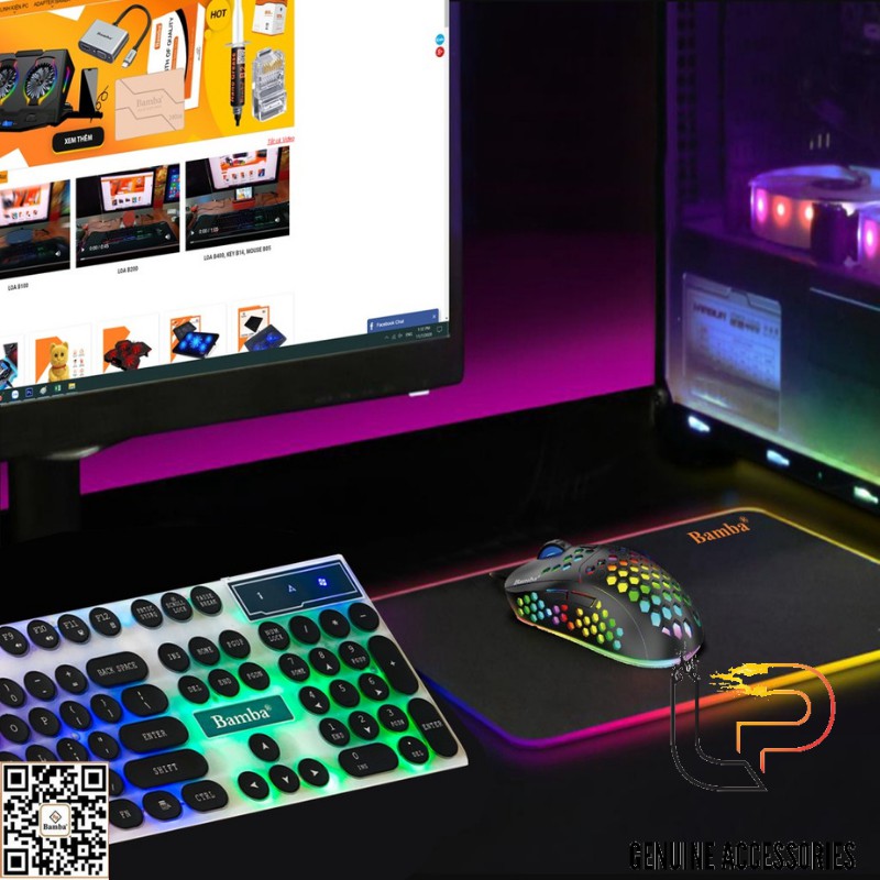 BÀN DI CHUỘT LED B1 - MOUSE PAD BAMBA B1 (25CM*35CM) LED RGB -  LÓT CHUỘT LED B1