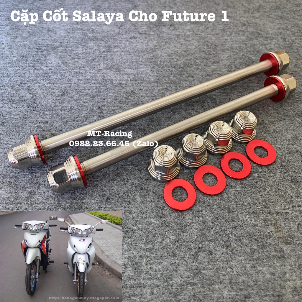 Cốt Bánh Salaya V2 Cho Future 1 Chuẩn Inox304 Siêu Sáng Kèm Lông Đền Nhôm Đỏ
