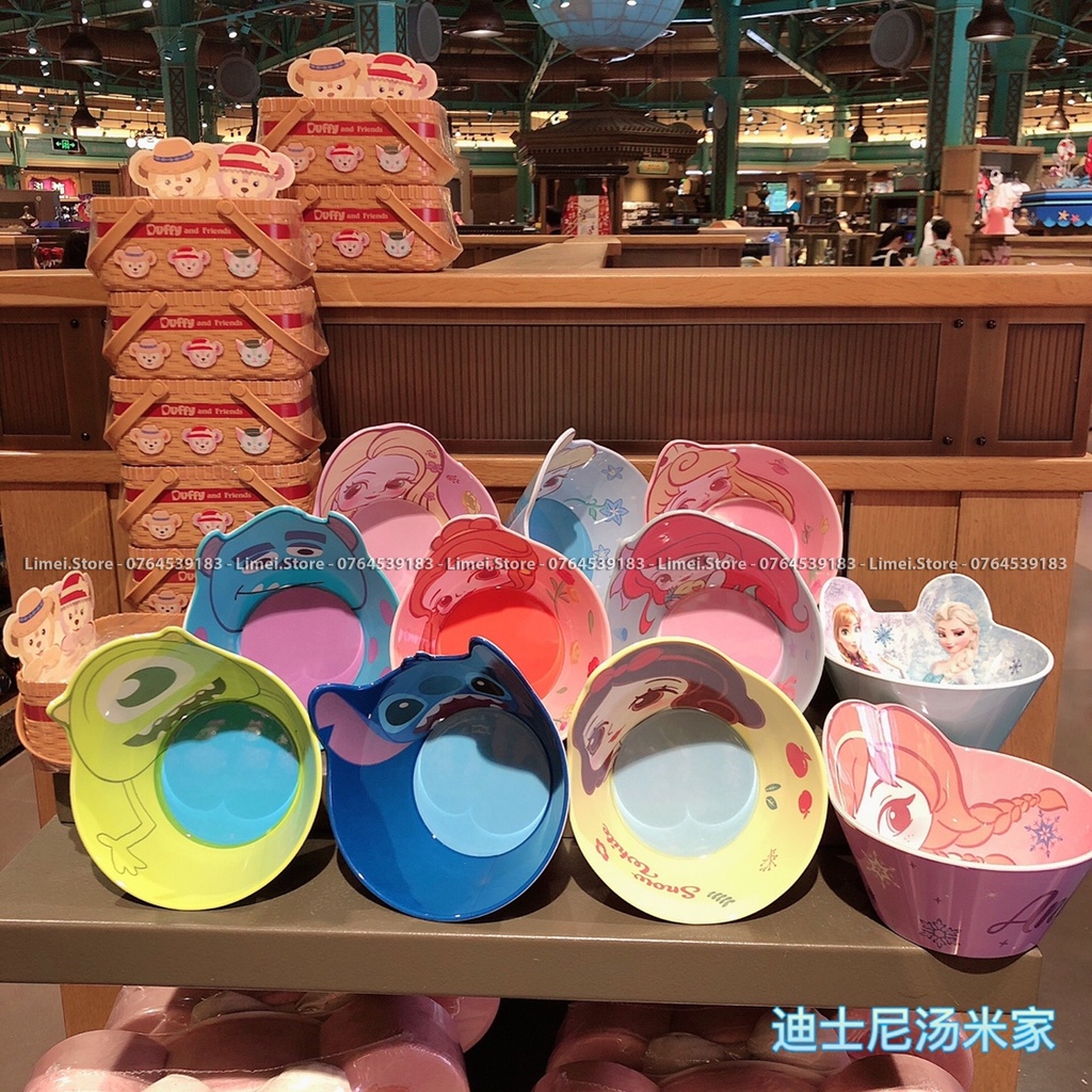 Chén ăn tô nhựa melamine Frozen Elsa Mickey Princess Car Disney nổi 3D cho trẻ em bé trai gái