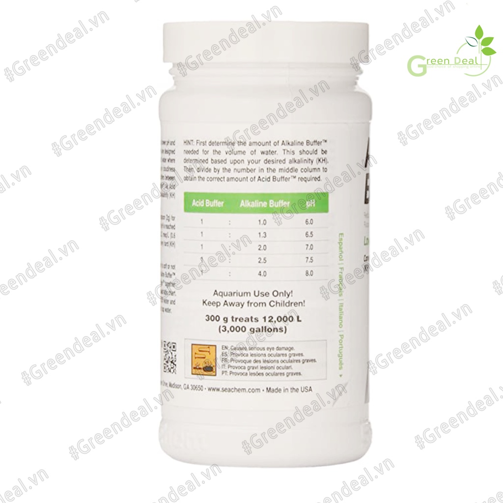 SEACHEM - Acid Buffer (Hộp 300 gram) | Ổn định pH 5.0-8.0 cho hồ cá thủy sinh