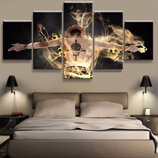 Bộ 5 Tranh Canvas Treo Tường Họa Tiết Hoạt Hình One Piece Độc Đáo