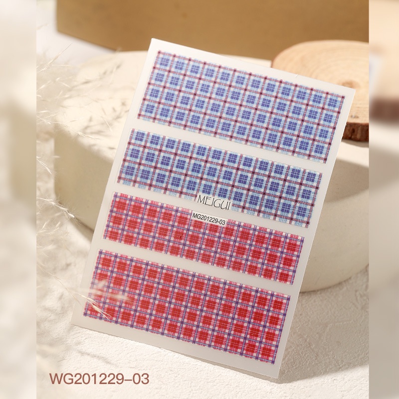 Sticker Nail Họa Tiết Caro, Phụ Kiện Nail Noel - Vani Store