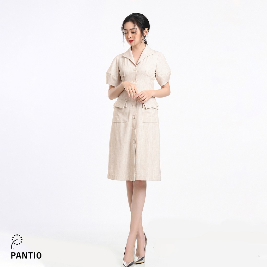 Đầm công sở dáng chữ A ngắn tay FDC52556 - PANTIO