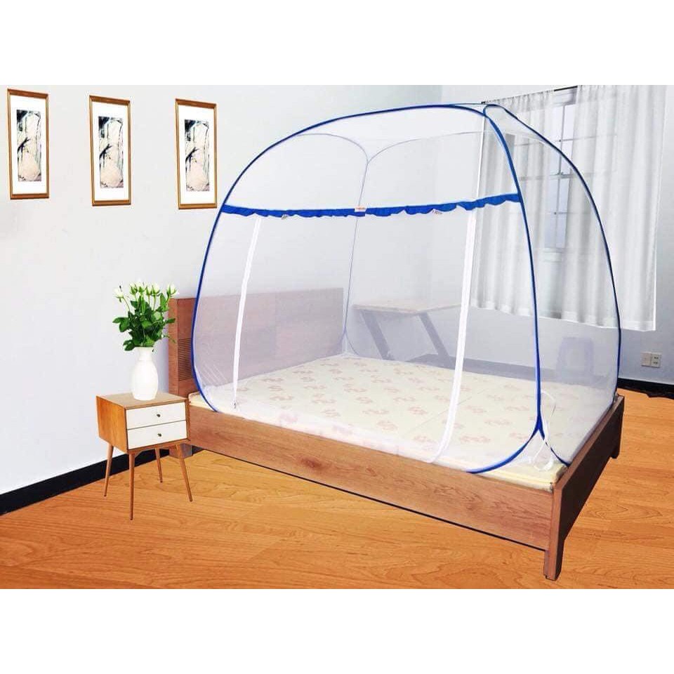 Màn chụp cao cấp Mộc Miên Hà Nội đỉnh rộng không viền chân - 2,2m x 2m - 2 cửa