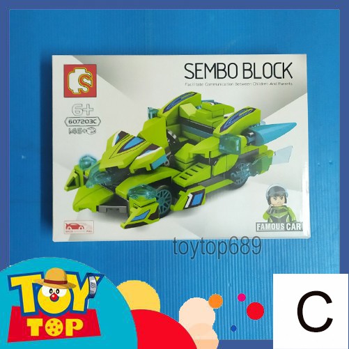 [Một xe] Non - lego lắp ráp xe ô tô dạng chiến cơ chiến xa siêu ngầu pull back xe kéo lùi Sembo Block 607203