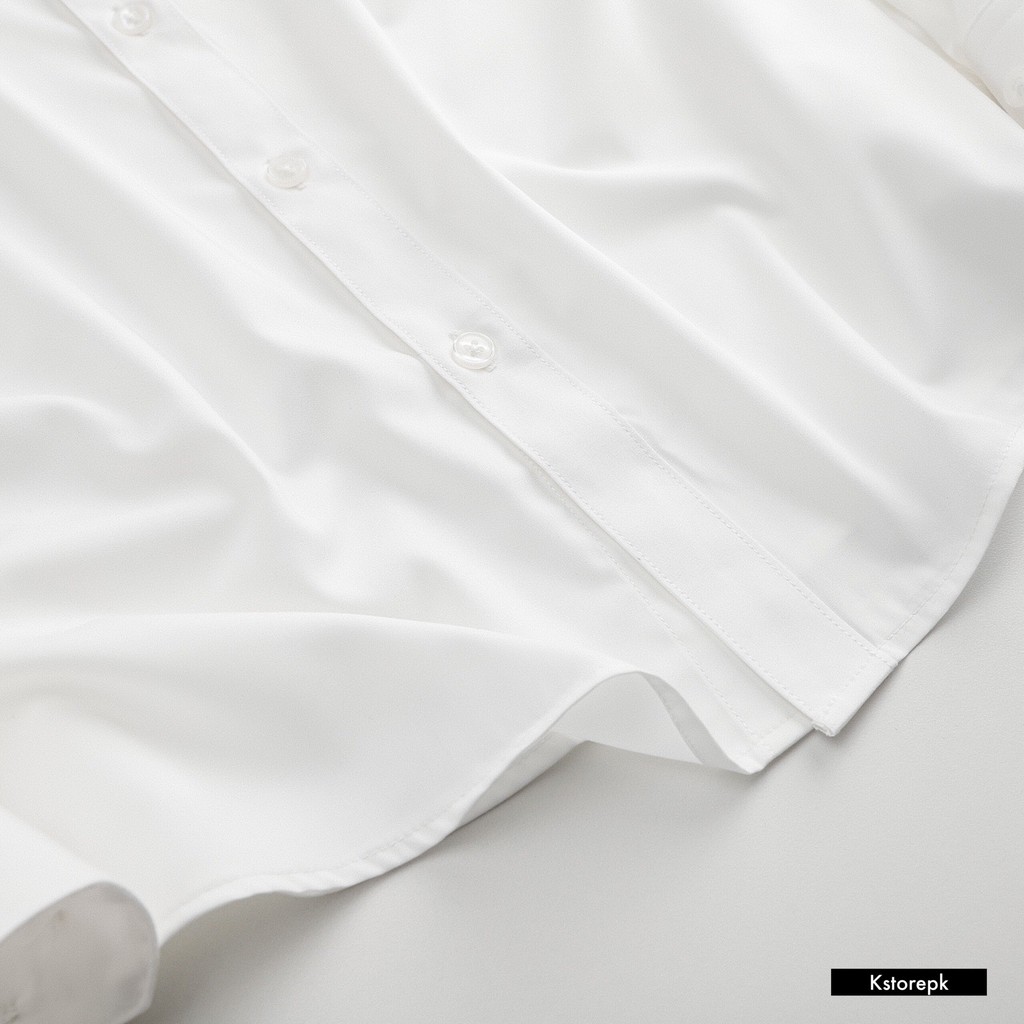 Áo sơ mi nam trắng trơn vải chống nhăn cao cấp form slimfit KSTORE SMDTDFMDTK1 | BigBuy360 - bigbuy360.vn