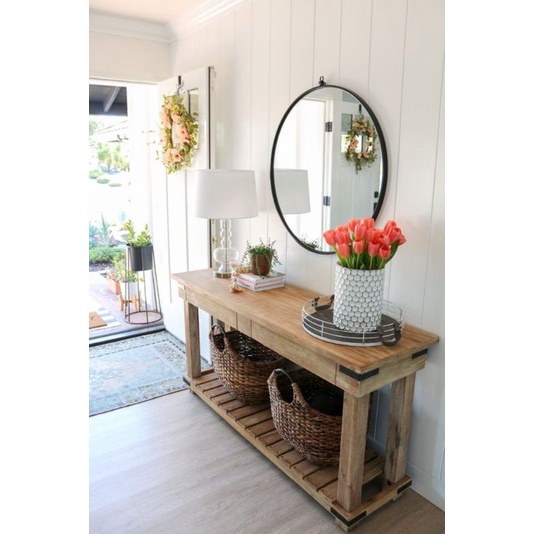 Bàn gỗ 2 tầng decor