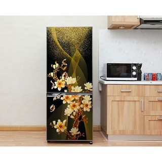 Decal dán tủ lạnh - Mẫu Hoa Mai Trắng 1 - Chất liệu cao cấp - Có sẵn keo dán