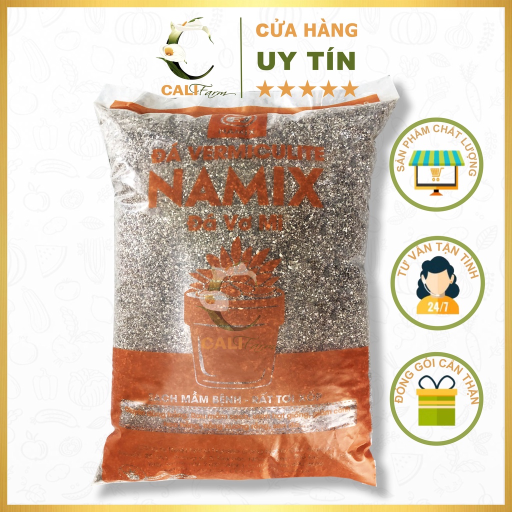 Đá Vermiculite ( Vơ Mi) Namix giá thể trồng rau mầm và hoa, cây cảnh túi 5dm3 (800gram)