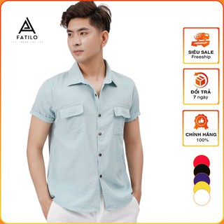 Áo đũi nam cổ bẻ sơ mi đũi áo ngắn tay nam có cổ túi hộp fatilo ad18