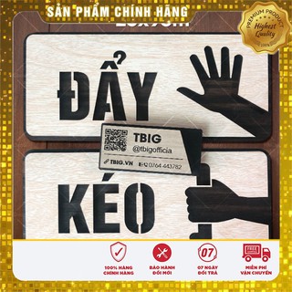 [Tranh văn phòng] Bảng gỗ decor kéo dẩy (Pull Push) hướng dẫn mở cửa kính