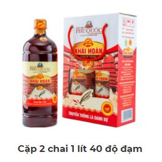 Hộp 02 Chai 01 lit nươc mắm Khải Hoàn Phú Quốc 40 độ đạm